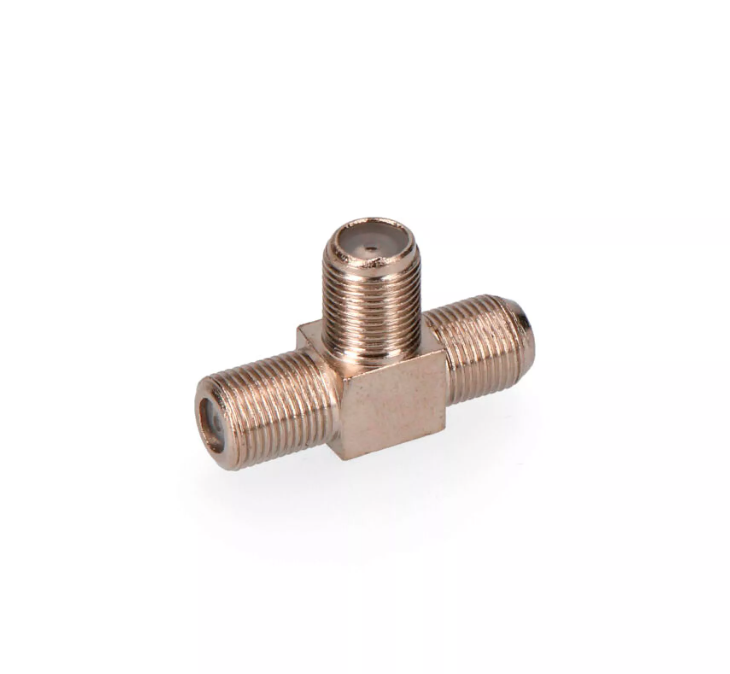 Conector F" ficha tripla macho parabólica"