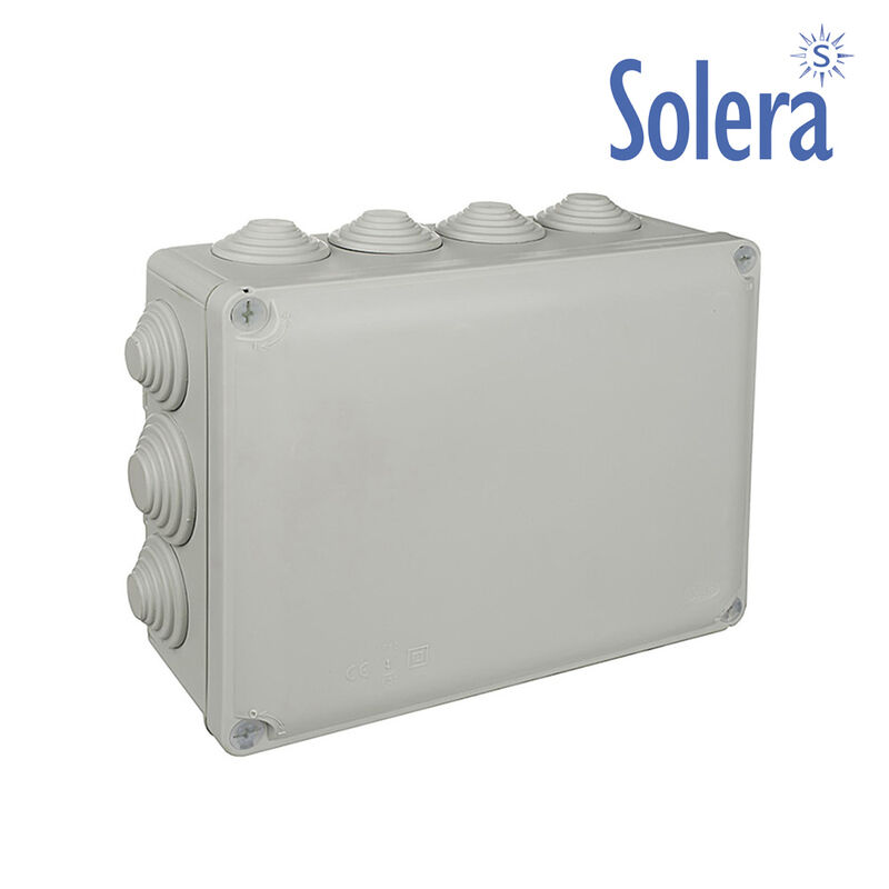 Caixa Quadrada estanque 220x170x80mm c/ paraf. Solera