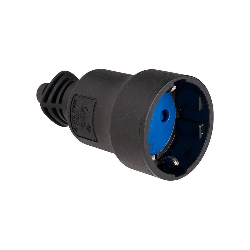 Ficha Fêmea borracha 707c 16A 250V T/TL 4,8mm Preta Solera