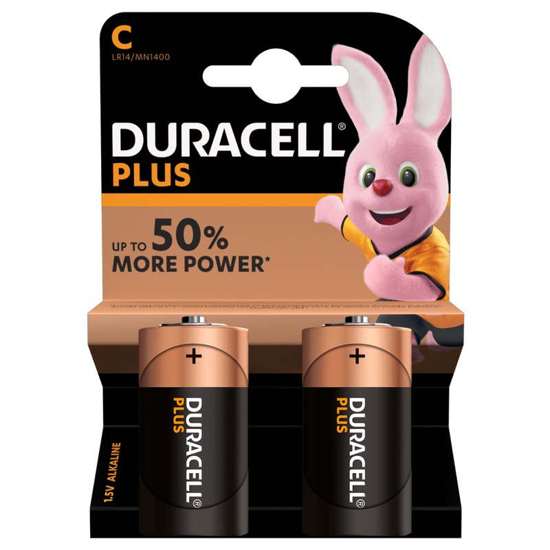 Pilhas Duracell Plus LR14 C (Blister de 2 Pilhas)
