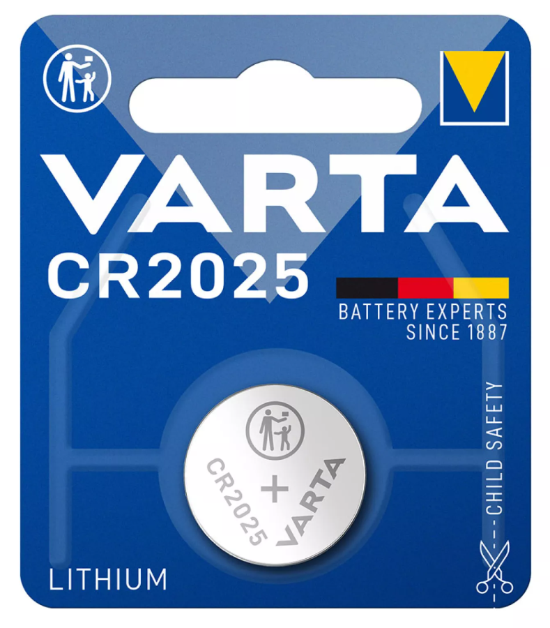 Micro Pilha Botão Varta Lítio CR2025 3V (Blister 1 Un)