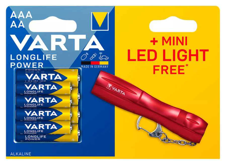 Pilha alcalina Longlife Power 4xAA+4xAAA+lanterna Led