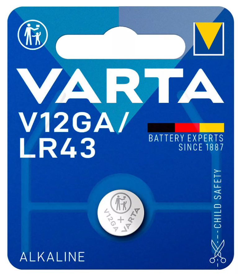 PILHA VARTA LR43 V12GA 1.5V ALCALINA