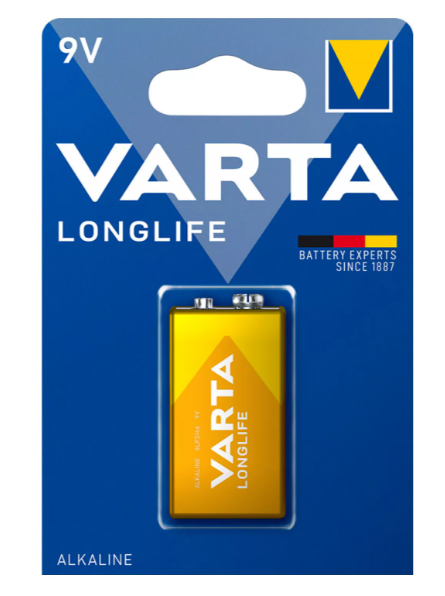 PILHA VARTA ALCALINA LONGLIFE LR61 9V