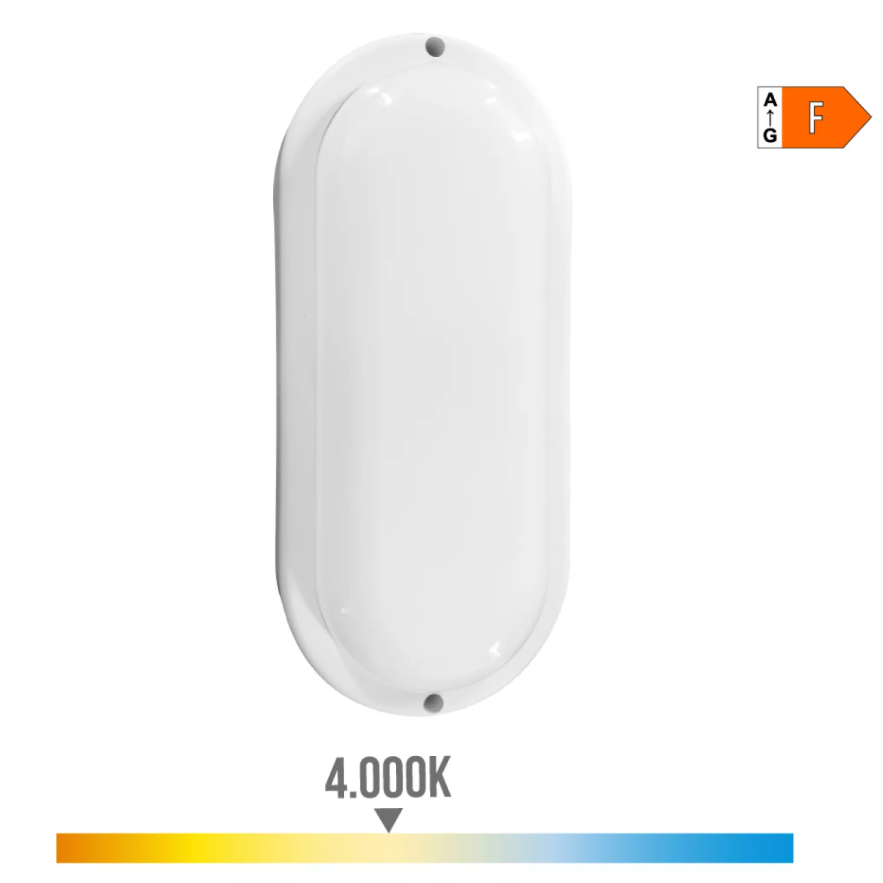 Aplique Oval Led c/ crespúsculo e sensor mov. 18w 4000K