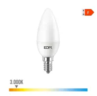 Lâmpada Vela LED E14 8W 806lm ^3000K Luz Quente