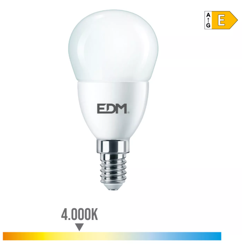 LÂMPADA ESFÉRICA LED E14 7W 806lm 4000K