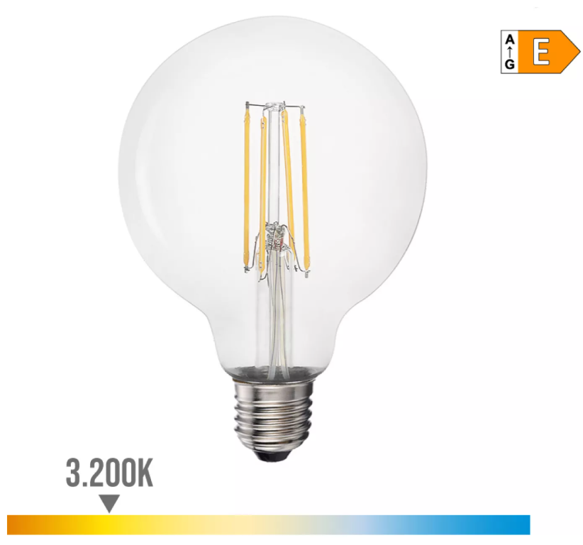 LAMPADA GLOBO E27 95MM 6W 800LM 3200K