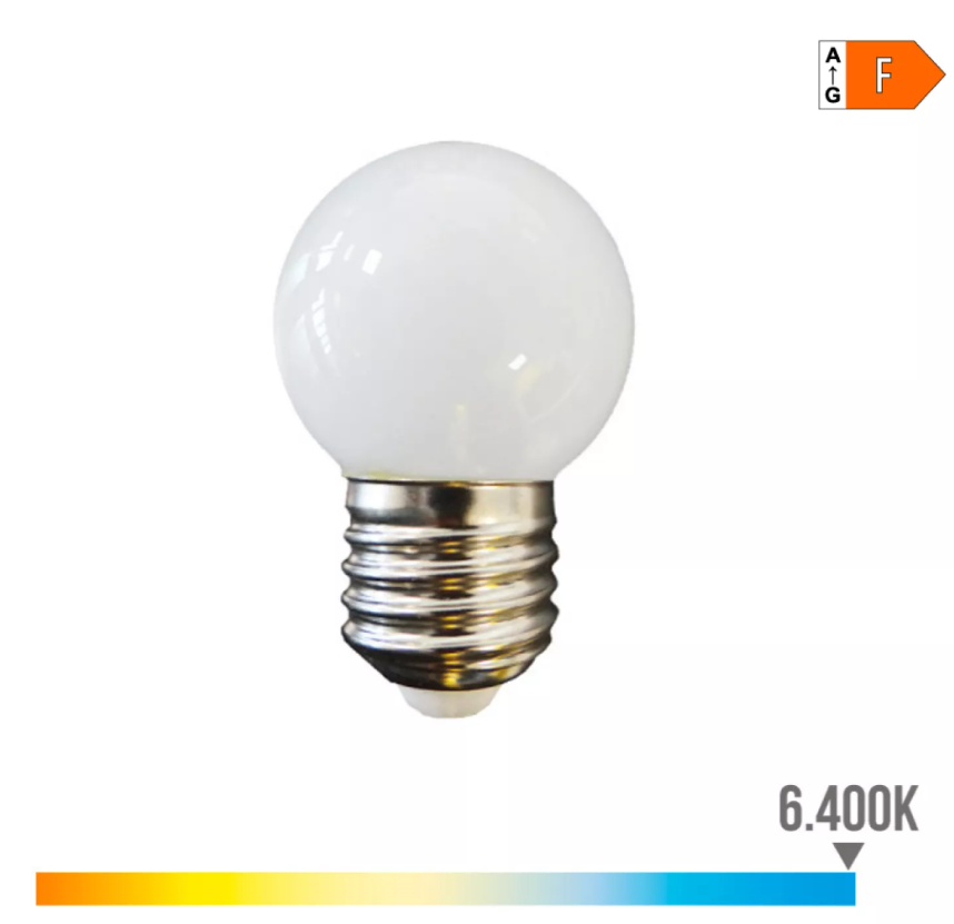 LAMPADA LED ESFERICA FOSCA E-27 1.5W 130LM 64000K