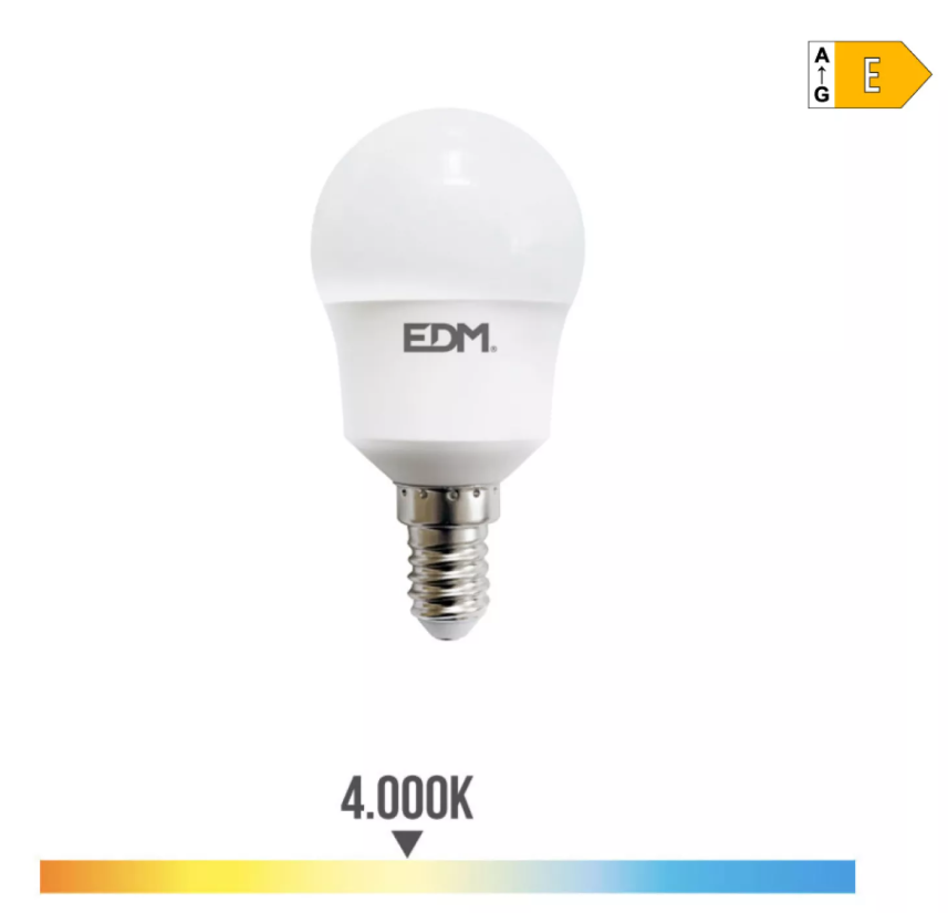 Lâmpada esférica Led E14 8.5W 940 Lm 4000K Luz Dia