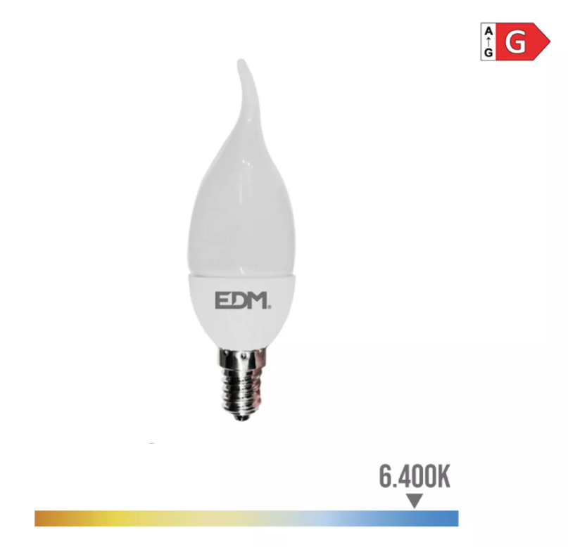 LÂMPADA VELA BOHEMIA LED E14 5W 400lm 6400K