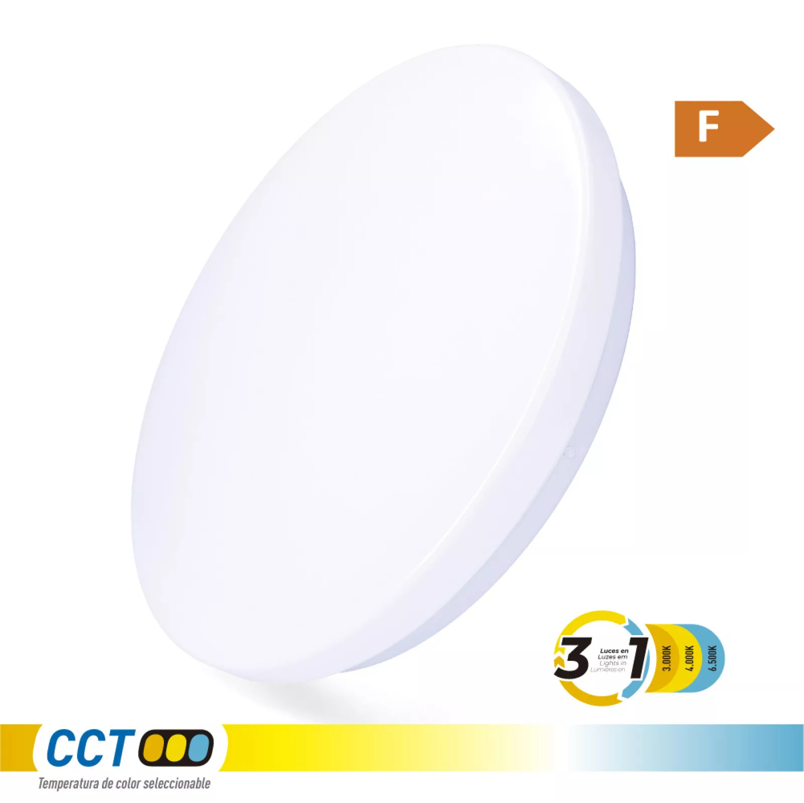 APLIQUE LED DE SUPERFÍCIE CIRCULAR 18 W 3CCT 1820 lm