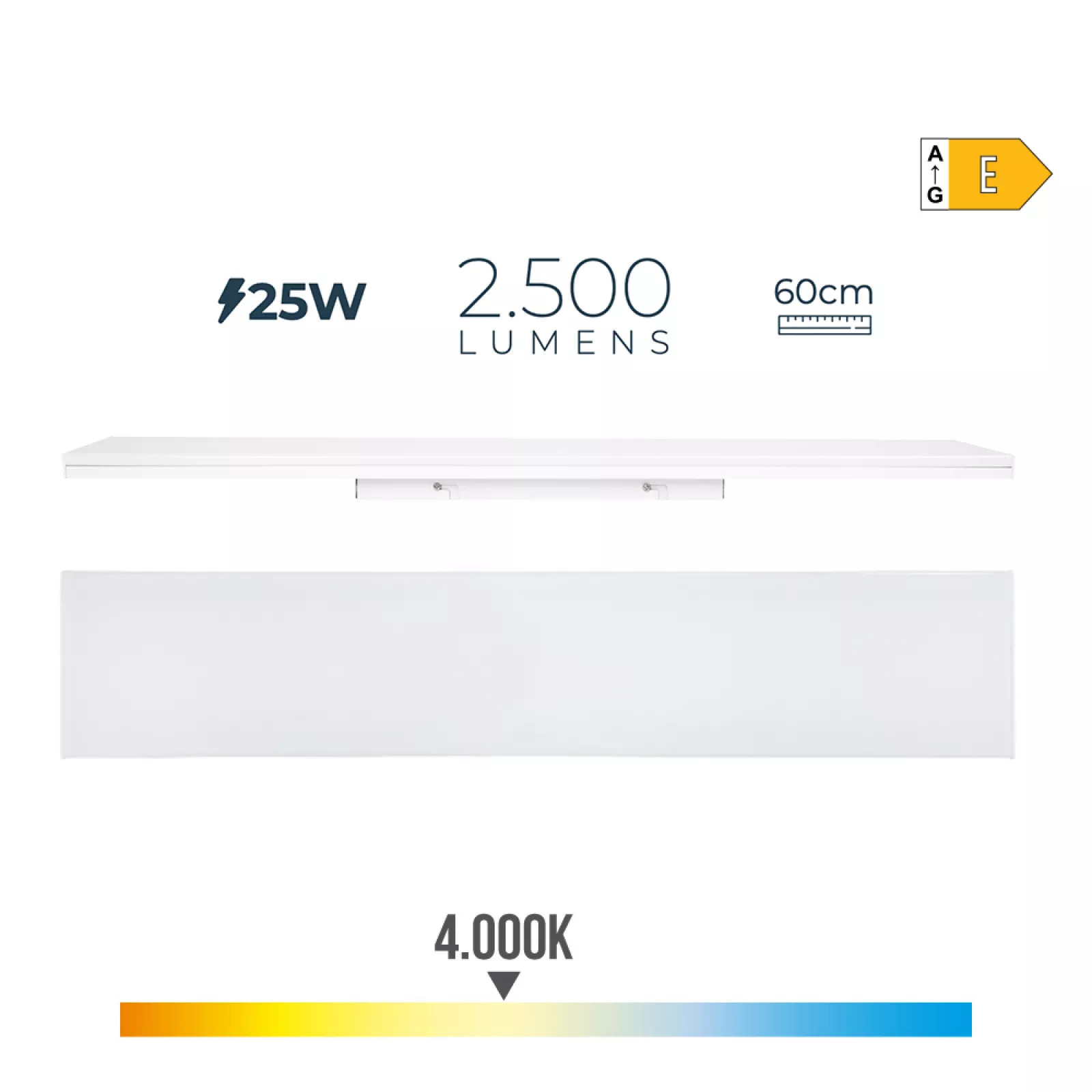 ARMADURA LED 25W 4000K 2500lm 60cm