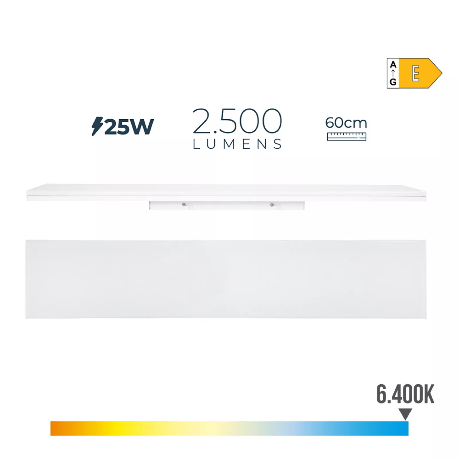 ARMADURA LED 25W 6400K 2500lm 60cm