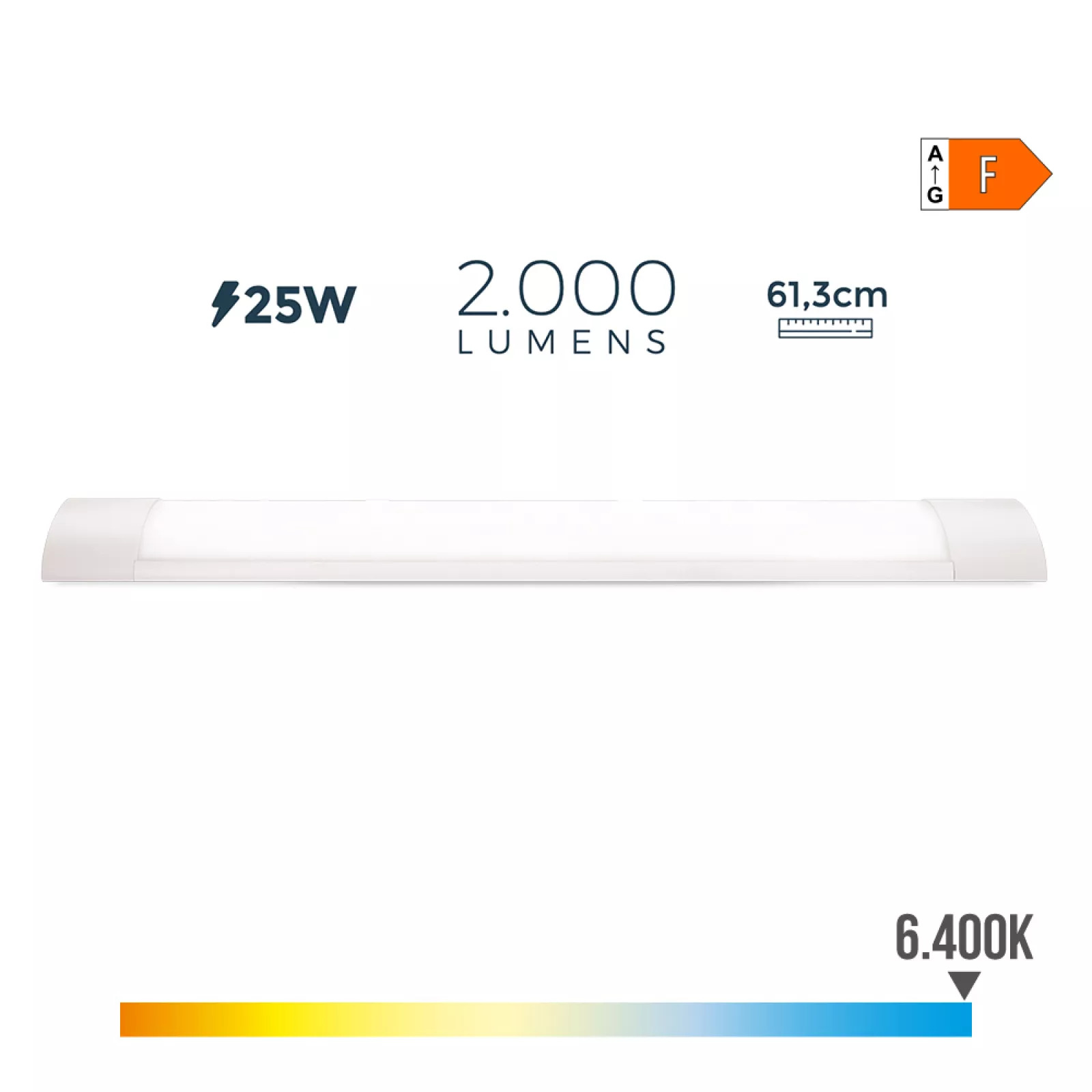 ARMADURA ELETRÓNICA LED 25 W 6500K 2000 lm 60cm