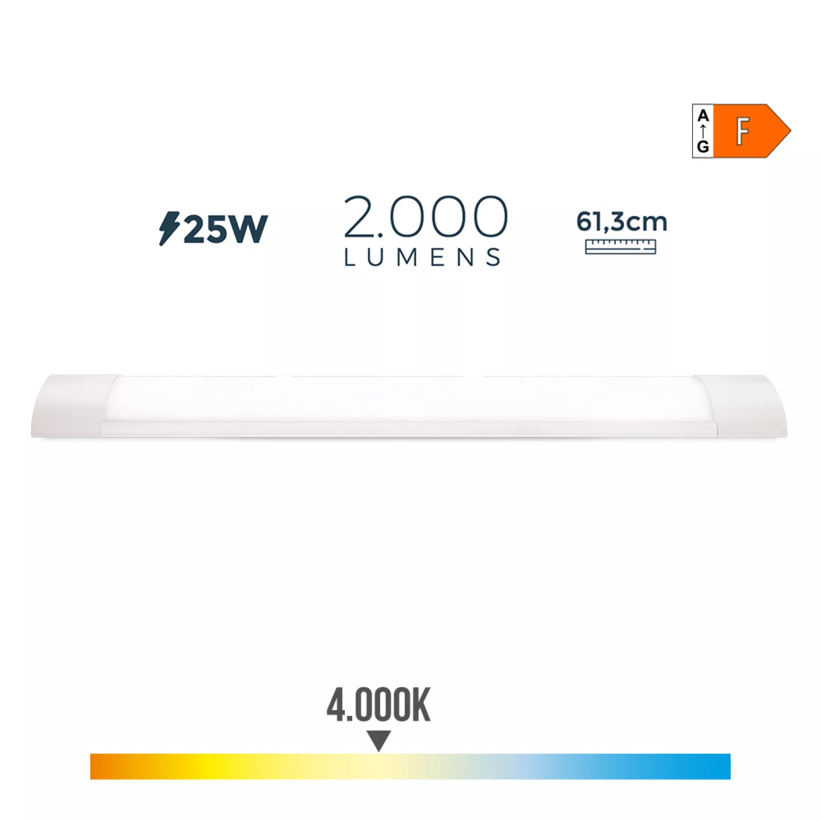 ARMADURA ELETRÓNICA LED 25W 4000K 2000lm 60cm