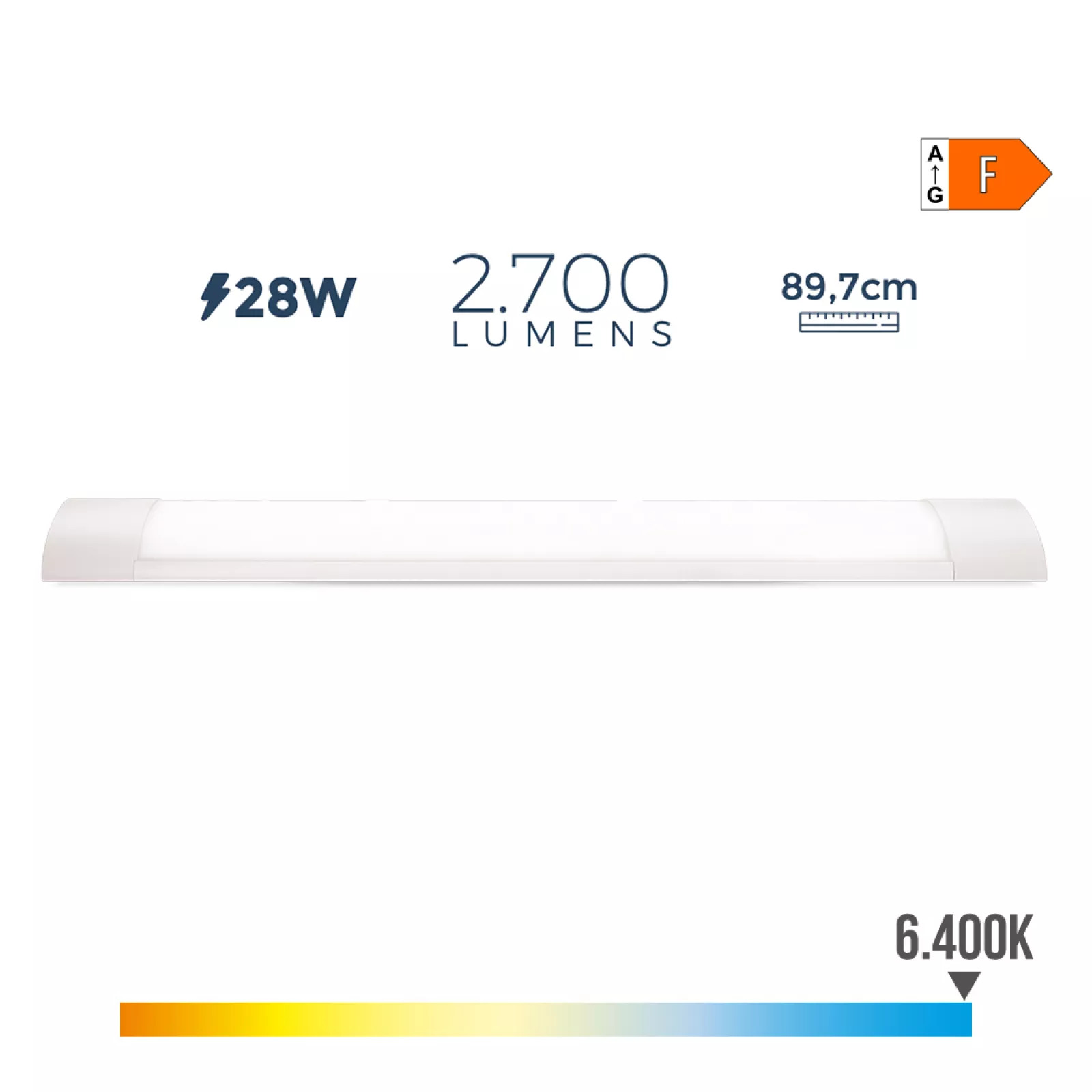 ARMADURA ELETRÓNICA LED 28W 6500K 2700lm 90cm