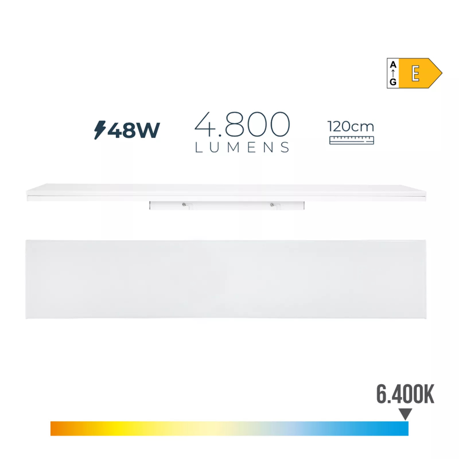 ARMADURA LED 48W 6400K 4800lm 120cm