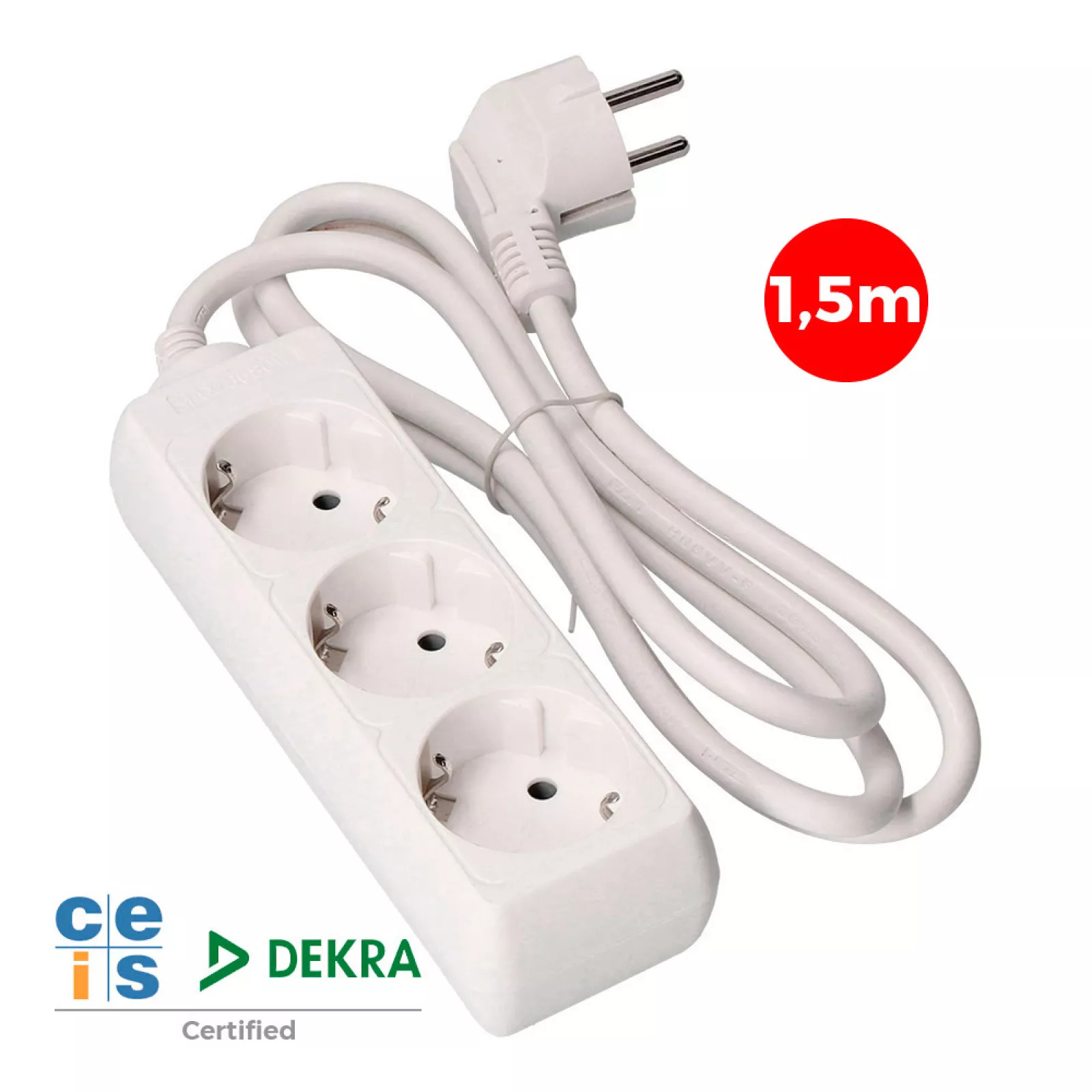 BLOCO 3 TOMADAS SCHUKO 1.5m 3x1,5mm