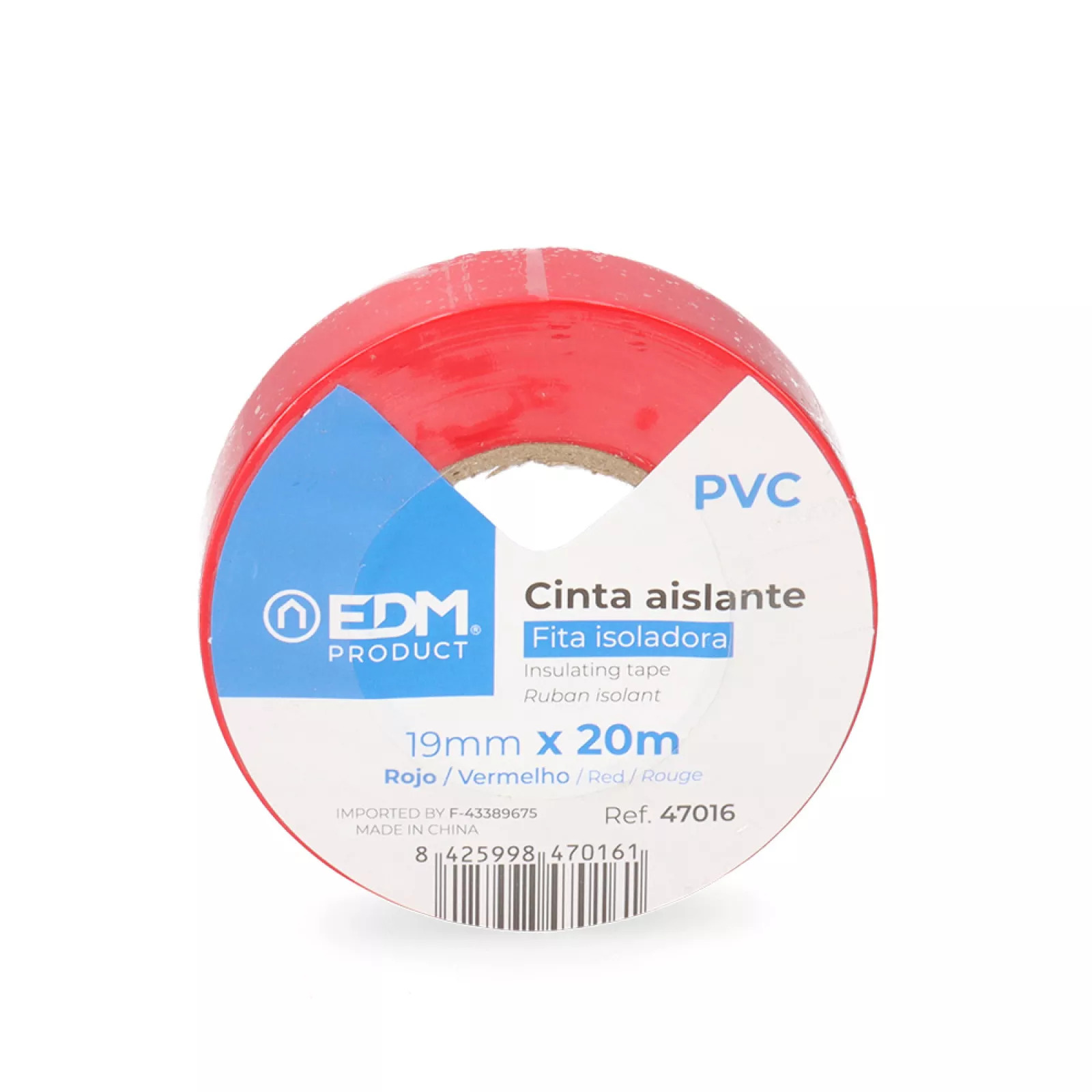 Fita isoladora 20MX19mm Vermelha