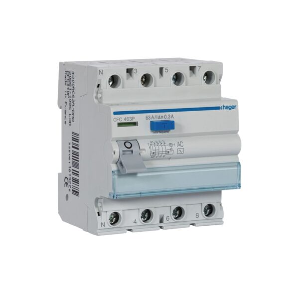 Inter. dif. 4P 63A 300 mA tipo AC 4M