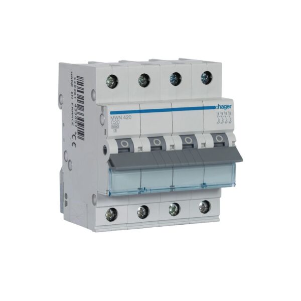 Disjuntor 4P 20A C 3kA 4M