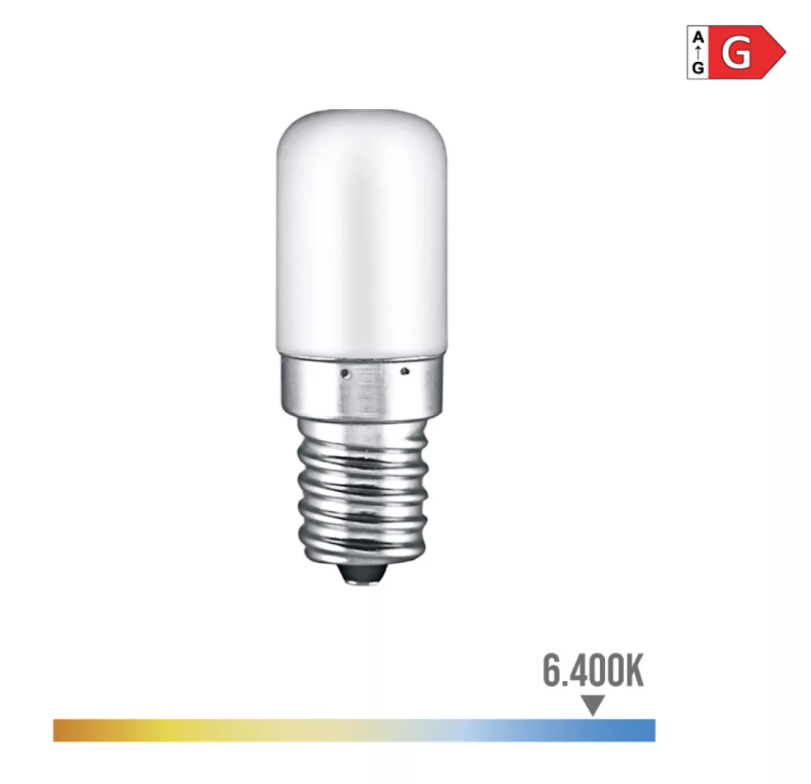 LÂMPADA TUBULAR LED E14 1,8W 130lm 6400K Ø1,8x4,8cm