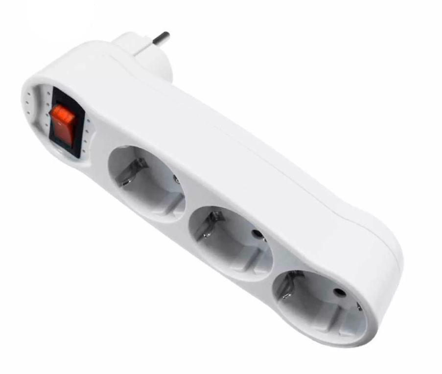 Ficha Tripla c/ Interruptor Luminoso 4,8mm