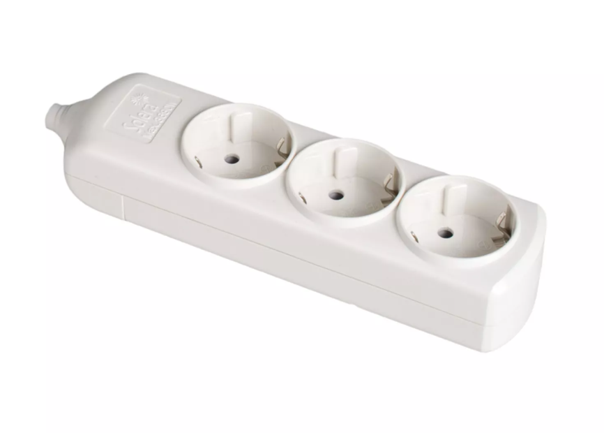BASE BIPOLAR COM 3 TOMADAS T/TL DE 10/16 A 250 V, SEM CABO, BRANCA.