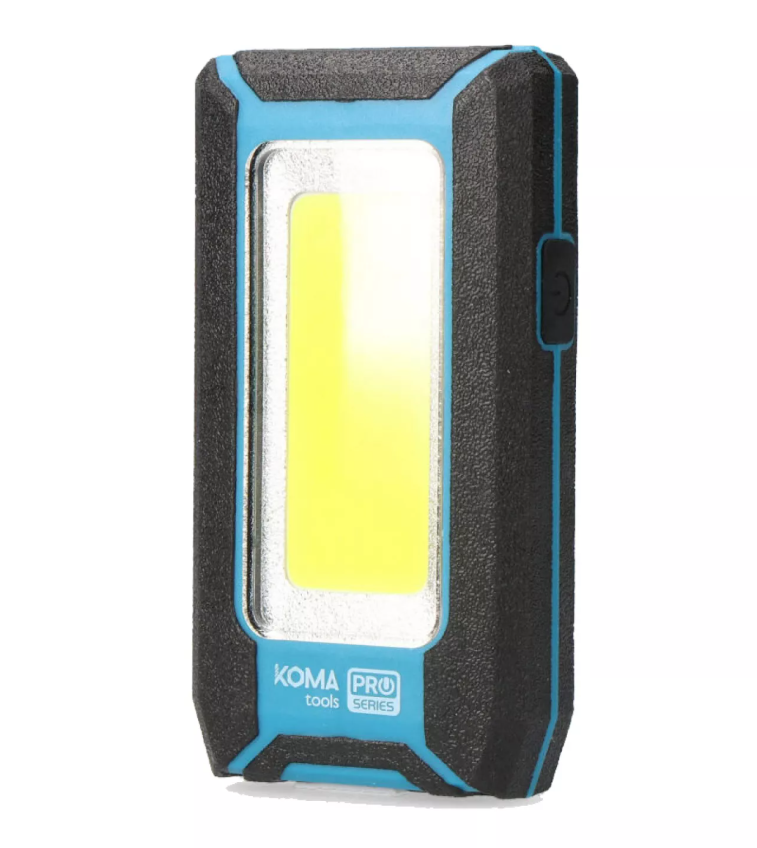 LANTERNA LED COB 10 W 500 lm PROFISSIONAL, RECARREGÁVEL, COM GANCHO + ÍMAN, FUNÇÃO POWER BANK, 60 x 23 x 112 mm