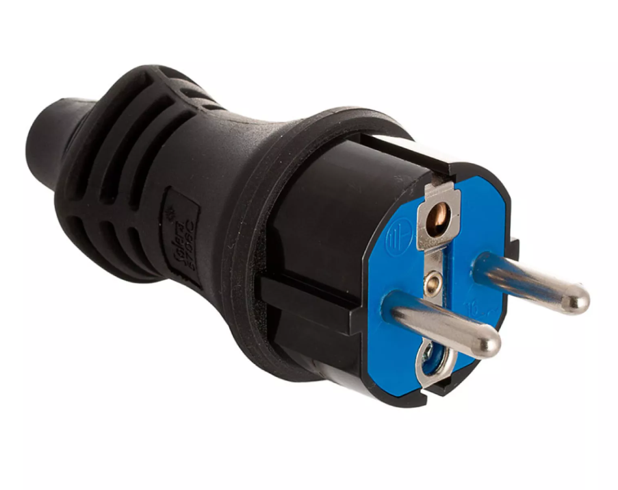 FICHA DE BORRACHA 16A 250V T/TL IP44 4,8mm PRETO 5706C