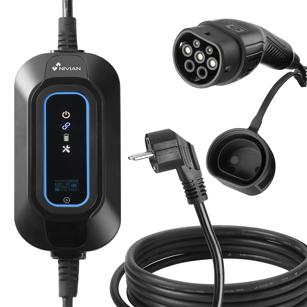 CARREGADOR PORTÁTIL PARA VEÍCULOS ELÉTRICOS 3.7kW / 16A / MONOFÁSICO